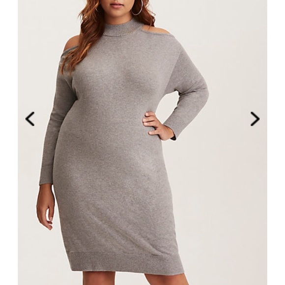 Torrid Cold-shoulder Sweater Dress - Picture 2 of 4